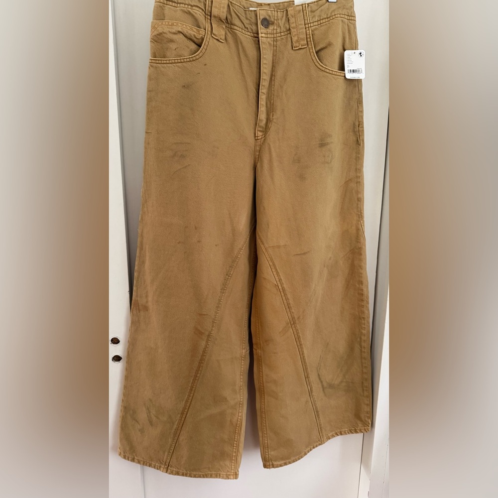 Free People We The Free Chill Vibes Dropped Wide Leg pants new with tags size 27 - Picture 2 of 15